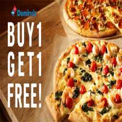 Dominos Coupon Code & Offers: Buy 1 Get 1 Free Regular Pizza + Extra 50% OFF