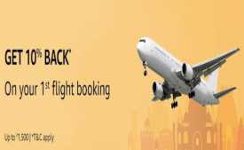 Amazon Flight Booking Offers: Flight Tickets Starting @ Rs 999 + Extra 10% cashback upto Rs.1500