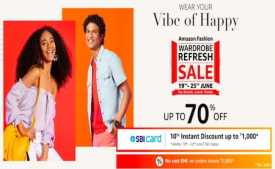 Amazon Fashion Wardrobe Refresh sale: Upto 80% Off On Clothing & Fashion + Extra 10% Off with SBI Cards [18th To 22nd December]